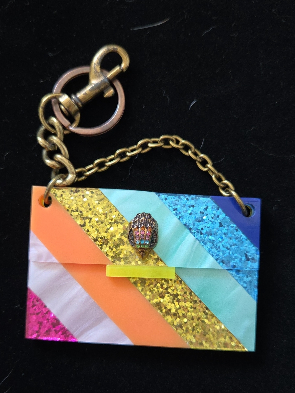 Kurt Geiger London Micro Party Eagle Rainbow Acrylic Clutch Keyring / Charm
